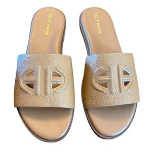 Cole Haan Flynn Logo Leather Slide Sandals NEW Size 7.5